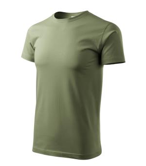 Pánske bavlnené tričko Basic 129, 09 Khaki