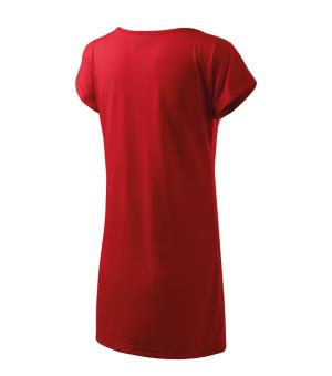Predĺžené dámske tričko / Šaty Love 123, 07 Červená (4)