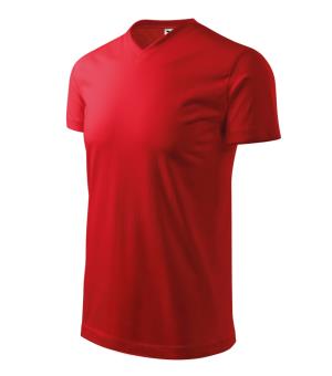 Unisex tričko Heavy V-neck 111, 07 Červená