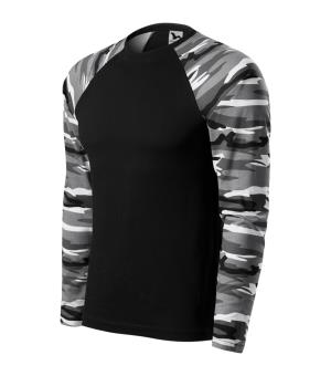 Pánske maskáčové tričko Camouflage LS 166, 32 Sivý Maskáč