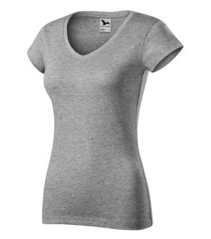 Dámske tričko Fit V-neck 162, 12 Tmavosivý Melír