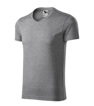 Pánske tričko Slim Fit V-neck 146, 12 Tmavosivý Melír