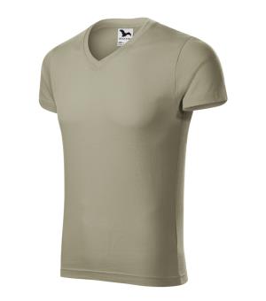 Pánske tričko Slim Fit V-neck 146, 28 Svetlá Khaki