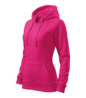 Dámska mikina s kapucňou Trendy Zipper 411, 40 Purpurová