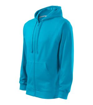 Pánska mikina s kapucňou Trendy Zipper 410, 44 Tyrkysová