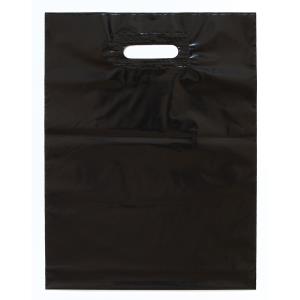 Igelitová taška Spevnený výsek LDPE 350x460x0,05, čierna