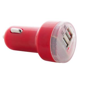 USB nabíjačka do auta Denom, Červená (3)