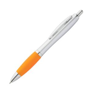 Guličkové pero s pogumovaným gripom, oranžová
