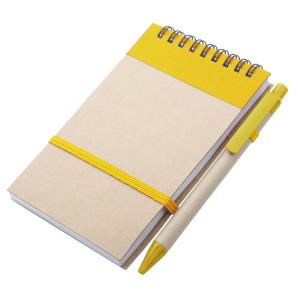 Zápisník s perom Ecocard, žltá