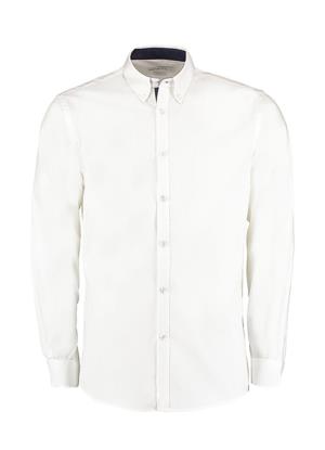 Košeľa Contrast Premium Oxford Button Down LS, 052 White/Navy