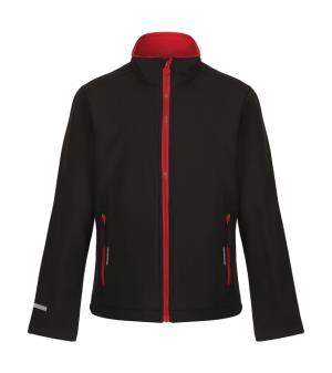 Detská 2-vrstvová softshellová bunda Ablaze, 157 Black/Classic Red