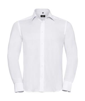 Vypasovaná košeľa "bez žehlenia" s dlhými rukávmi, 000 White