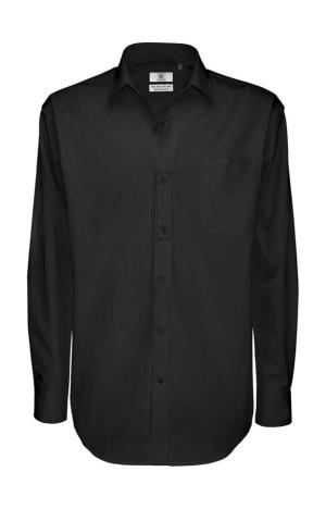 Pánska košeľa s dlhými rukávmi Sharp LSL/men Twill, 101 Black