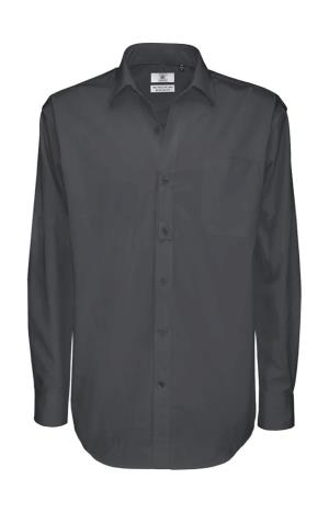 Pánska košeľa s dlhými rukávmi Sharp LSL/men Twill, 128 Dark Grey