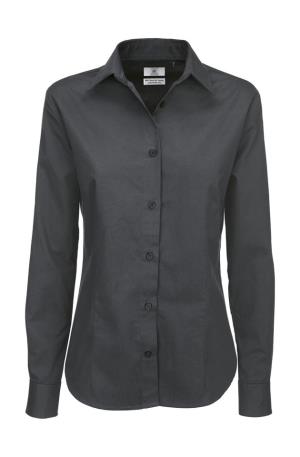 Dámska košeľa Sharp Twill s dlhými rukávmi, 128 Dark Grey