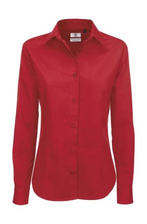Dámska košeľa Sharp Twill s dlhými rukávmi, 406 Deep Red