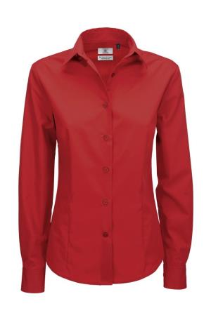 Dámska košeľa Poplin s dlhými rukávmi Smart LSL, 406 Deep Red