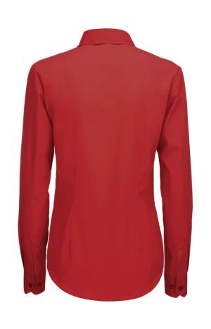 Dámska košeľa Poplin s dlhými rukávmi Smart LSL, 406 Deep Red (2)