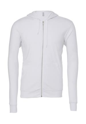 Mikina Unisex Poly-Cotton s kapucňou a na zips, 000 White