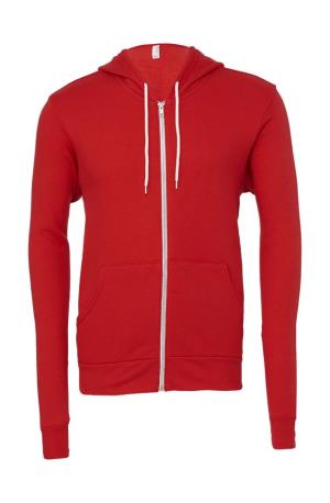 Mikina Unisex Poly-Cotton s kapucňou a na zips, 400 Red