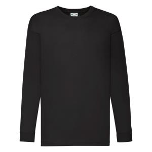 Detské tričko Valueweight s dlhými rukávmi , 101 Black