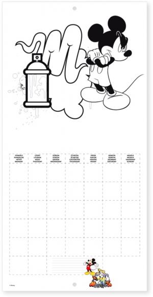 Poznámkový kalendár Mickey Mouse – DIY: Maľovankový kalendár s pastelkami PGP-2750 (2)