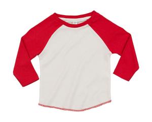 Tričko Superstar Baseball pre bábätká, 061 Washed White/Warm Red