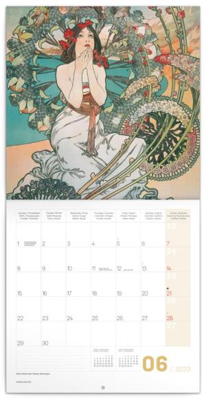 Poznámkový kalendár Alfons Mucha 2020 PGP-6749-V (2)