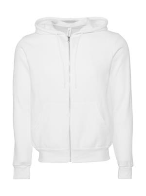 Mikina Unisex Poly-Cotton s kapucňou a na zips, 001 DTG White