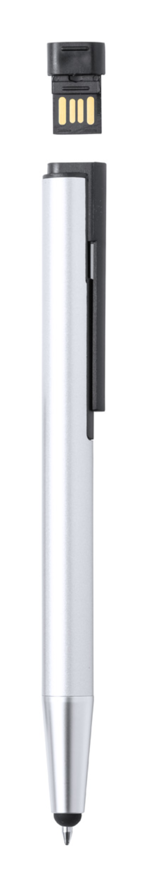 Usb guličkové pero Xaba 16 GB, strieborná (2)