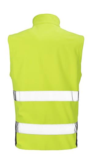 Potlačiteľná bezpečnostná softshellová vesta, 671 Fluorescent Yellow/Black (2)