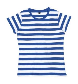 Dámske pruhované tričko, 355 Classic Blue/White