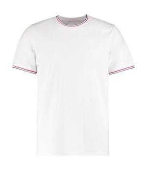 Fashion Fit Tipped Tee, 083|White/Red/Royal