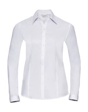 Dámska košeľa s dlhými rukávmi Herringbone, 000 White