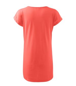 Predĺžené dámske tričko / Šaty Love 123, A1 Koralová (3)