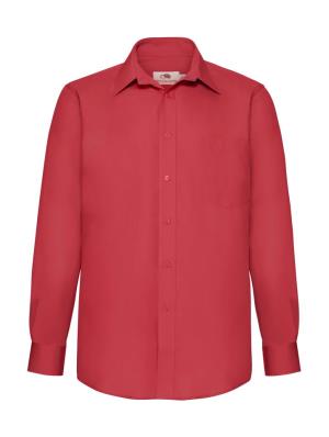 Košeľa Poplin s dlhými rukávmi Serlkix, 400 Red