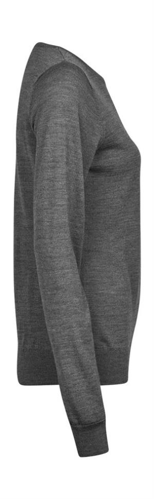 Dámský pulóver s okrúhlym výstrihom, 134 Grey Melange (4)
