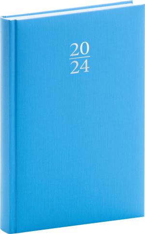 Denný diár Capys 2024, modrý, 15 × 21 cm, modrá