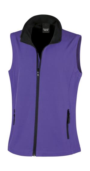 Dámska potlačiteľná Softshellová vesta, 371 Purple/Black