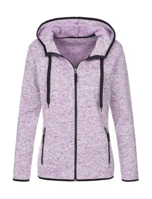 Knit Fleece Jacket Women, 346 Purple Melange