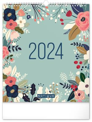 Nástenný plánovací kalendár Kvety 2024 PG