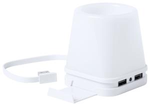 Stojan s USB hubom Belind, Biela