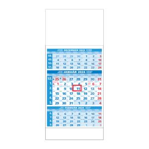 Plánovací kalendár ŠTANDARD 3M modrý 2024 , Vzor 0