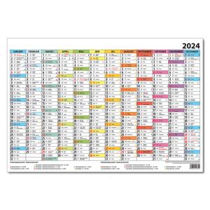 Plánovací kalendár Farebný plánovací kalendár s termínmi školských prázdnin na Slovensku 2024