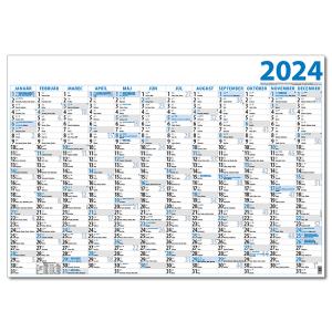 Plánovací kalendár Farebný plánovací kalendár 2024