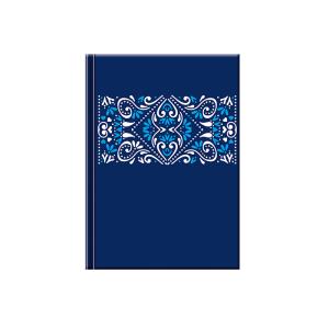 Linajkový umelecký NOTES MINI FOLK ORNAMENT MODRÝ, modrá