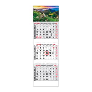 Plánovací kalendár KLASIK 3M sivý 2024, Vzor B