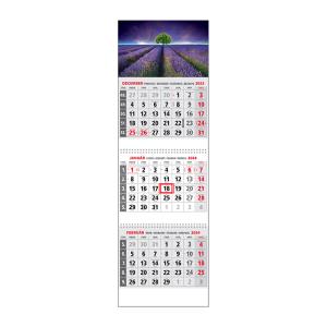 Plánovací kalendár KLASIK 3M sivý 2024, vzor C