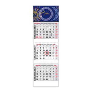 Plánovací kalendár KLASIK 3M sivý 2024, Vzor QK