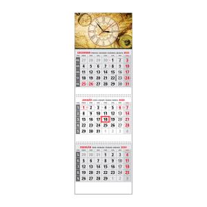 Plánovací kalendár KLASIK 3M sivý 2024, Vzor QP